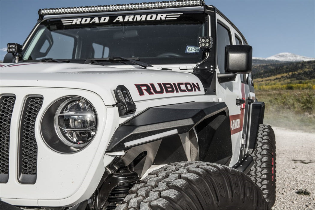 Road Armor 518AFF0B Stealth Body Armor; Front; Fender Flare; w/Switchback Led DRL; Satin Black; - Truck Part Superstore