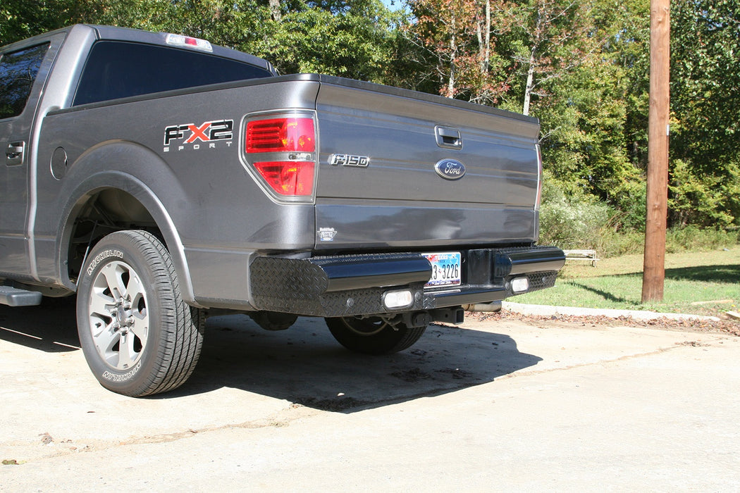 Fab Fours FF09-T1750-1 Black Steel Ranch Rear Bumper; 2 Stage Black Powder Coated; - Truck Part Superstore