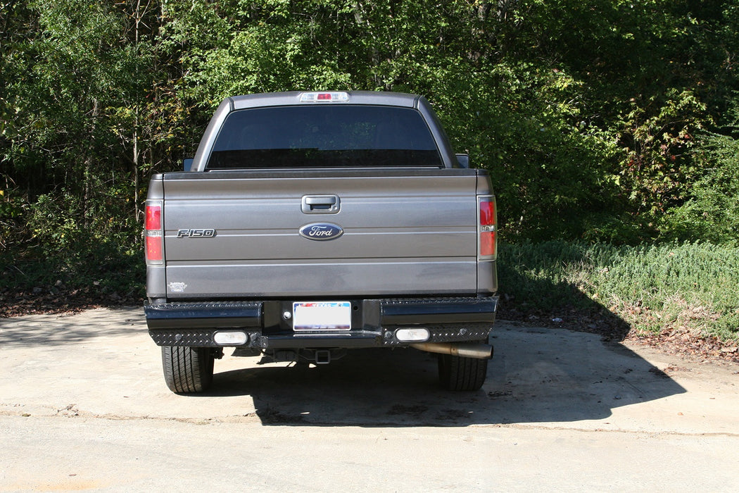 Fab Fours FF09-T1750-1 Black Steel Ranch Rear Bumper; 2 Stage Black Powder Coated; - Truck Part Superstore