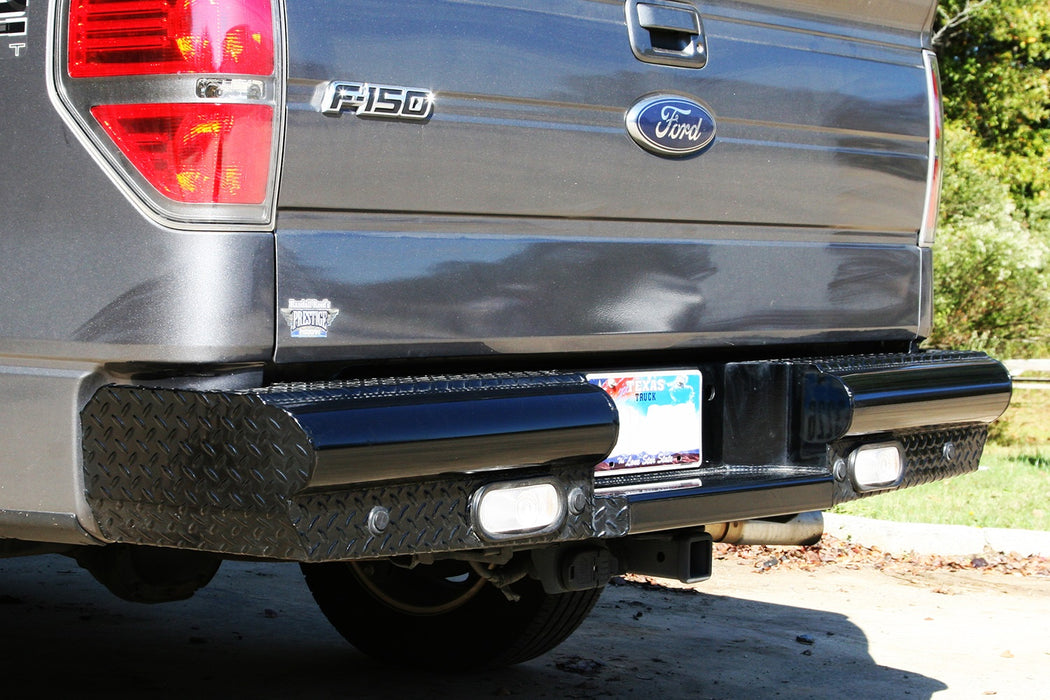 Fab Fours FF09-T1750-1 Black Steel Ranch Rear Bumper; 2 Stage Black Powder Coated; - Truck Part Superstore