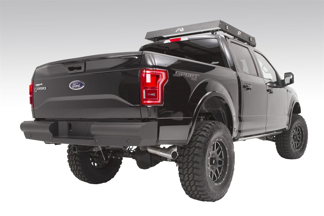 Fab Fours FF09-U1750-1 Elite Rear Bumper; 2 Stage Black Powder Coated; - Truck Part Superstore