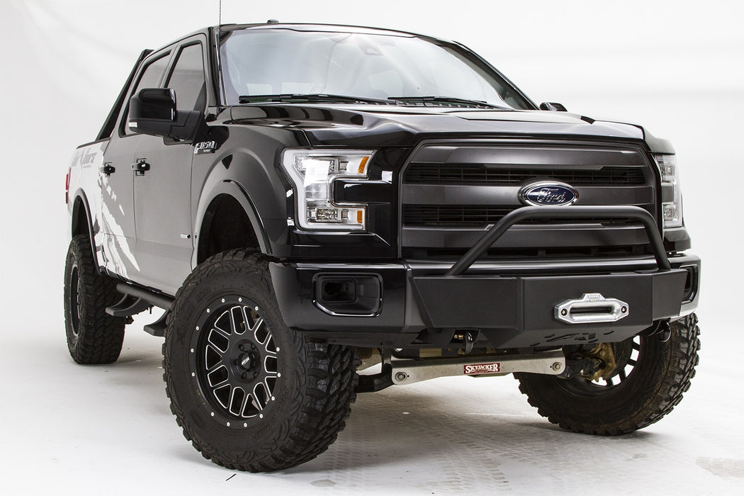 Fab Fours FF15-N3250-1 Winch Mount; Powder Coated; w/Full Grill Guard And Tow Hooks; - Truck Part Superstore