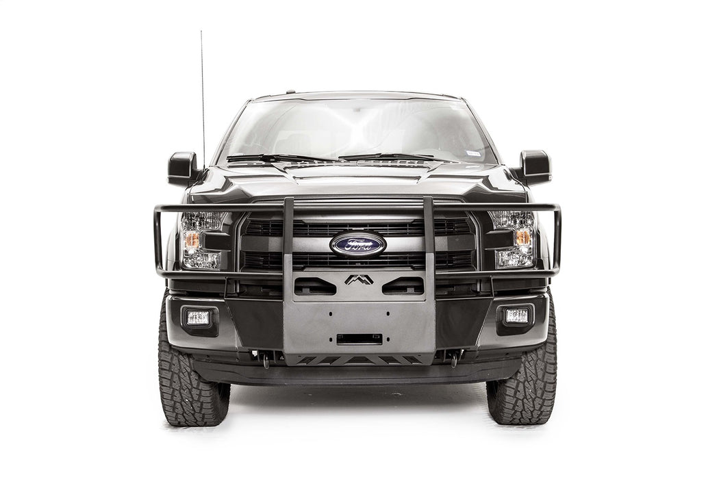 Fab Fours FF15-N3270-1 Winch Mount; 2 Stage Black Powder Coated; w/Full Grill Guard; - Truck Part Superstore