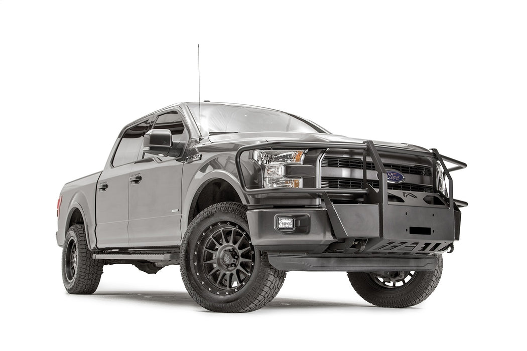 Fab Fours FF15-N3270-1 Winch Mount; 2 Stage Black Powder Coated; w/Full Grill Guard; - Truck Part Superstore