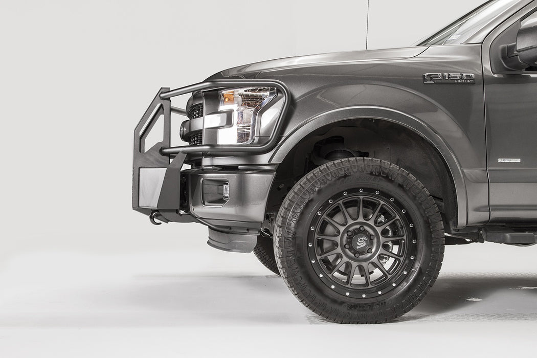 Fab Fours FF15-N3270-1 Winch Mount; 2 Stage Black Powder Coated; w/Full Grill Guard; - Truck Part Superstore