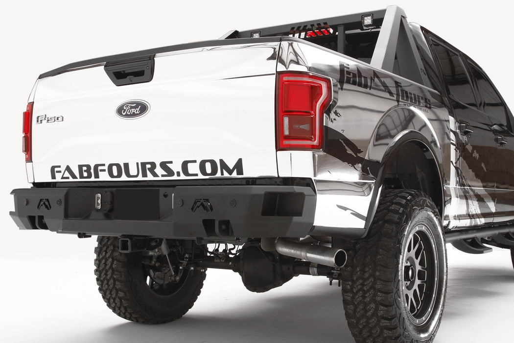 Fab Fours FF15-W3251-1 Premium Rear Bumper; 2 Stage Black Powder Coated; w/Sensors; - Truck Part Superstore