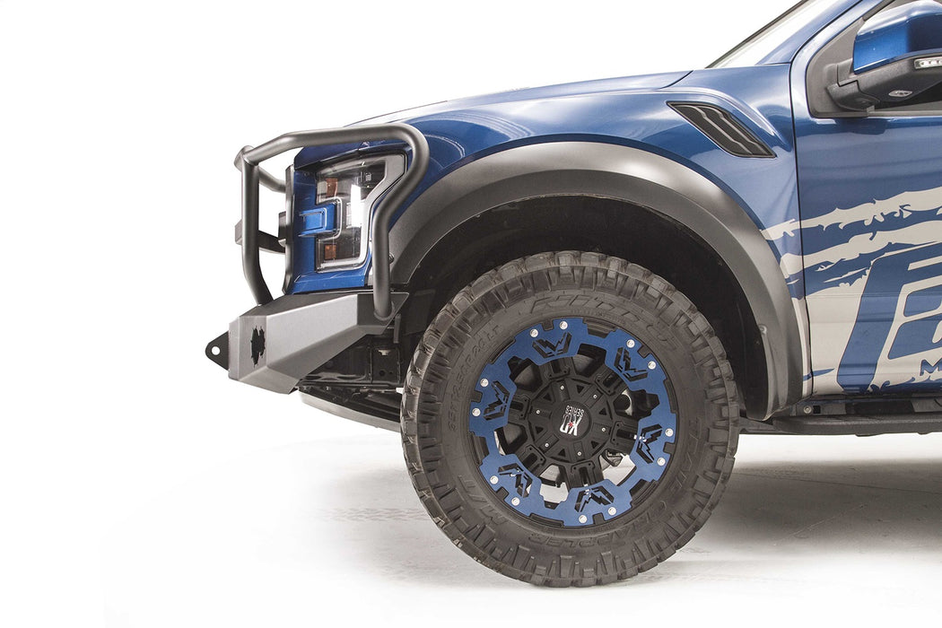 Fab Fours FF17-H4350-B Premium Winch Front Bumper; Uncoated/Paintable; w/Full Grill Guard; [AWSL]; - Truck Part Superstore