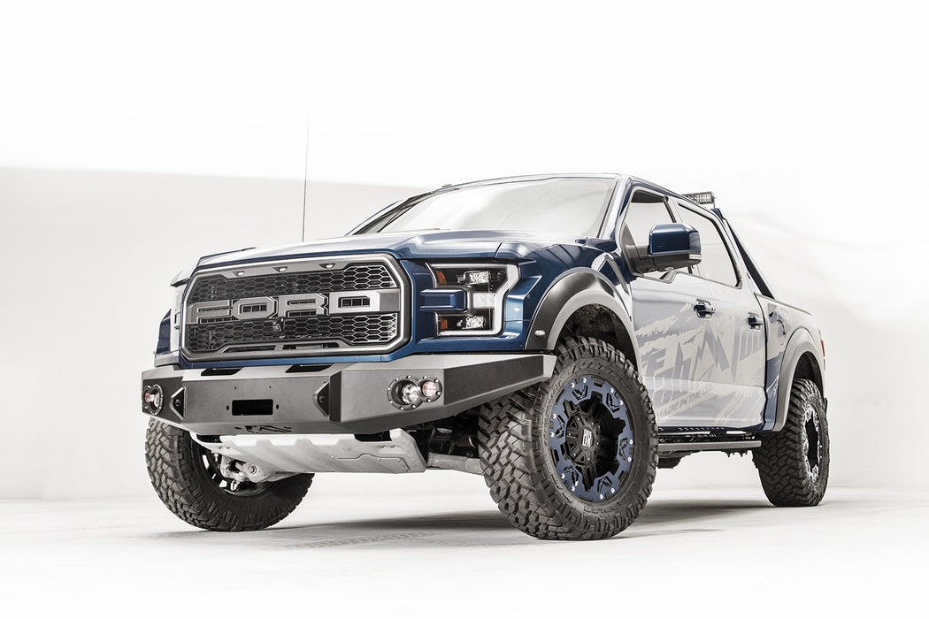 Fab Fours FF17-H4351-1 Premium Winch Front Bumper; 2 Stage Black Powder Coated; w/No Guard; - Truck Part Superstore