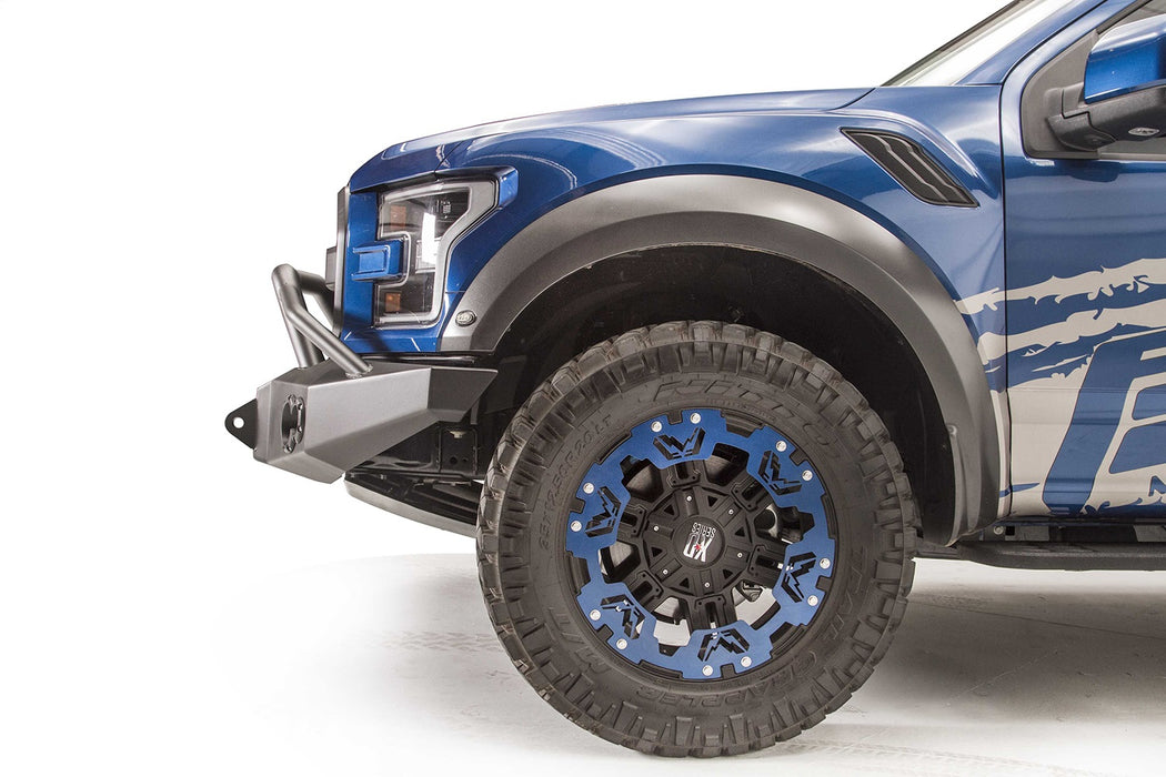 Fab Fours FF17-H4352-1 Premium Winch Front Bumper; 2 Stage Black Powder Coated; w/Pre-Runner Guard; - Truck Part Superstore