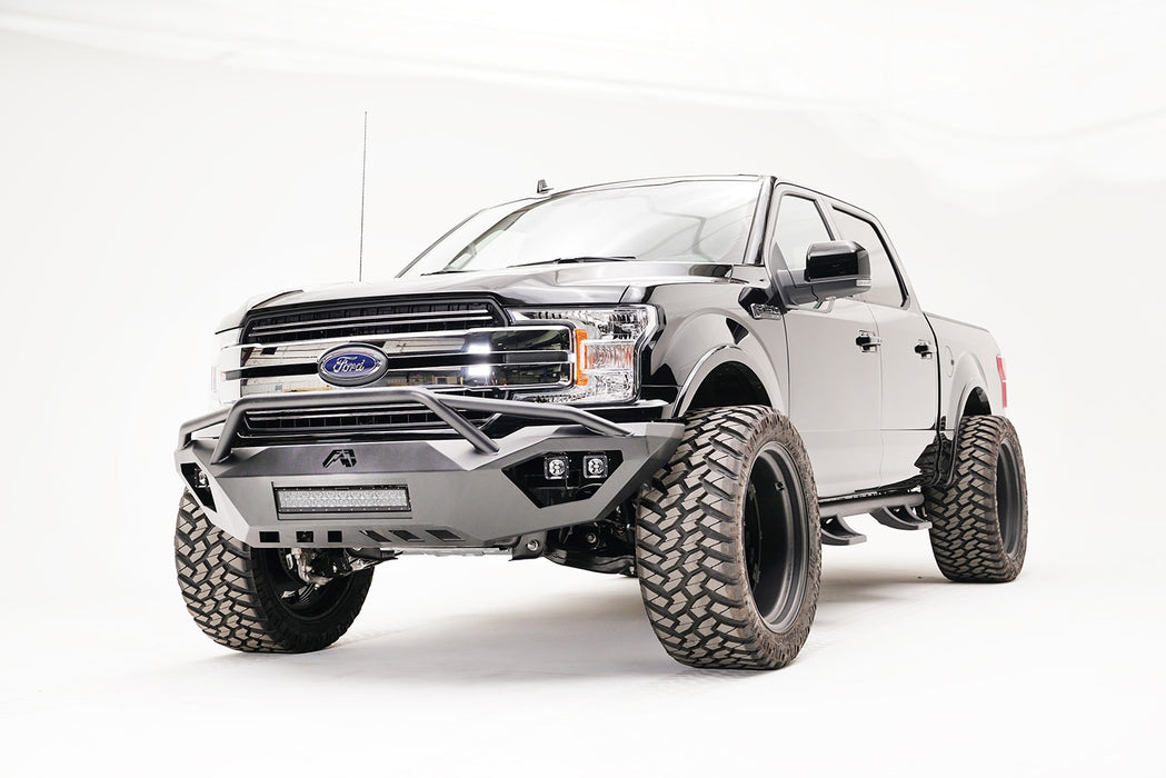 Fab Fours FF18-D4552-1 Vengeance Front Bumper; 2 Stage Black Powder Coated; w/Pre-Runner Guard; - Truck Part Superstore
