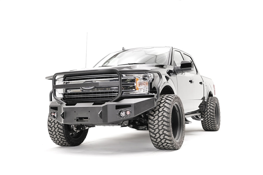 Fab Fours FF18-H4550-1 Premium Winch Front Bumper; 2 Stage Black Powder Coated; w/Full Guard; - Truck Part Superstore