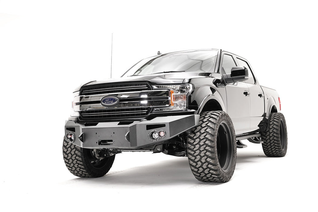 Fab Fours FF18-H4551-1 Premium Winch Front Bumper; 2 Stage Black Powder Coated; w/o Guard; - Truck Part Superstore