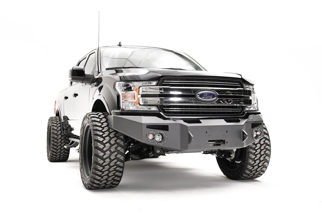 Fab Fours FF18-H4551-1 Premium Winch Front Bumper; 2 Stage Black Powder Coated; w/o Guard; - Truck Part Superstore