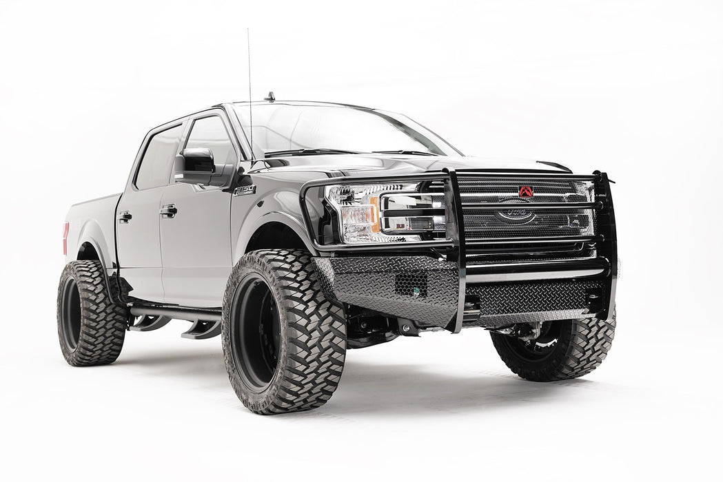 Fab Fours FF18-K4560-1 Black Steel Front Bumper; 2 Stage Black Powder Coated; w/Full Guard; - Truck Part Superstore