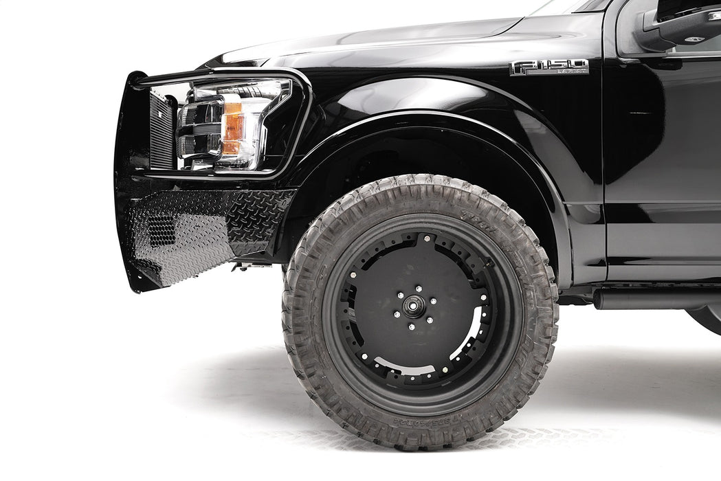 Fab Fours FF18-K4560-1 Black Steel Front Bumper; 2 Stage Black Powder Coated; w/Full Guard; - Truck Part Superstore