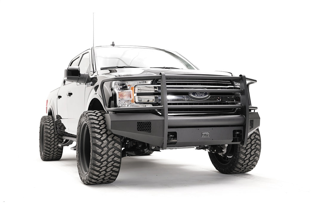 Fab Fours FF18-R4560-1 Elite Front Bumper; 2 Stage Black Powder Coated; w/Full Guard; - Truck Part Superstore