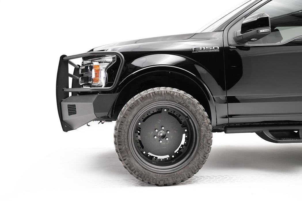 Fab Fours FF18-R4560-1 Elite Front Bumper; 2 Stage Black Powder Coated; w/Full Guard; - Truck Part Superstore