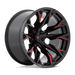 Fuel 1PC D82322207547 D823 22X12 5X5.0 G-BLK MILL C-RED -44MM - Truck Part Superstore