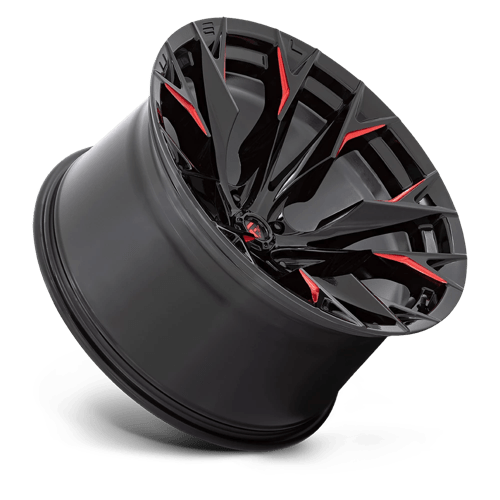 Fuel 1PC D82322207547 D823 22X12 5X5.0 G-BLK MILL C-RED -44MM - Truck Part Superstore