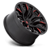 Fuel 1PC D82324207547 D823 24X12 5X5.0 G-BLK MILL C-RED -44MM - Truck Part Superstore