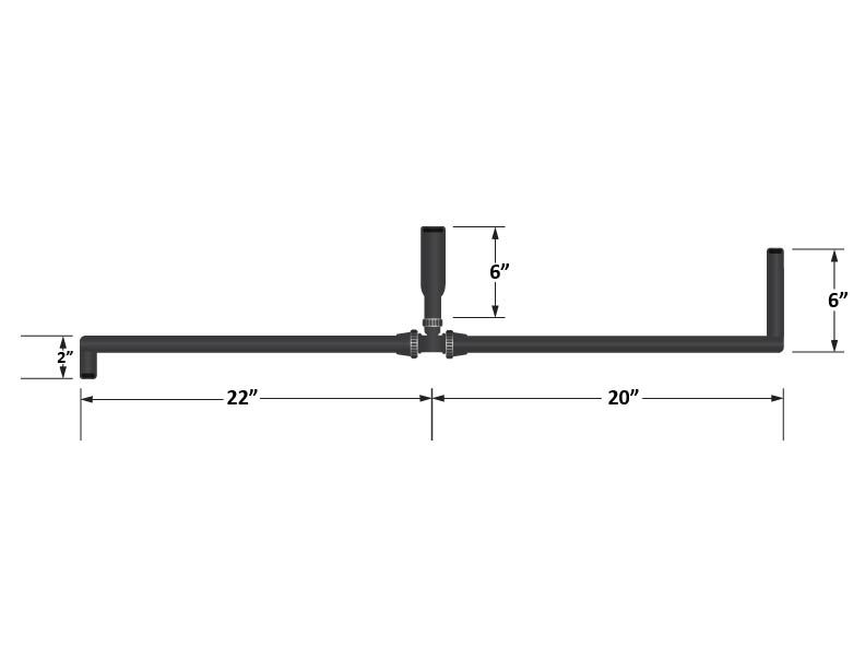 Fleece Performance FPE-34258-A Universal Pre-Formed 5/8 Inch Coolant Hose with 90 Degree Ends and T-fitting (1 Inch ID on the T) Fleece Performance - Truck Part Superstore