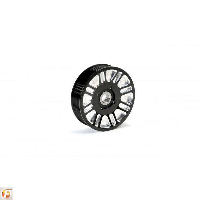 Fleece Performance FPE-34657-BLK-SPK 2003-2018 Cummins Upper Fan Pulley Idler Black Finish Contract Cut Fleece Performance - Truck Part Superstore