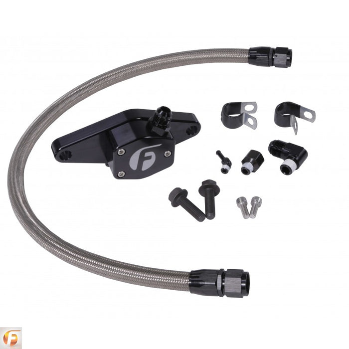 Fleece Performance FPE-CLNTBYPS-CUMMINS-12V-SS Cummins Coolant Bypass Kit 12V 94-98 with Stainless Steel Braided Line Fleece Performance - Truck Part Superstore