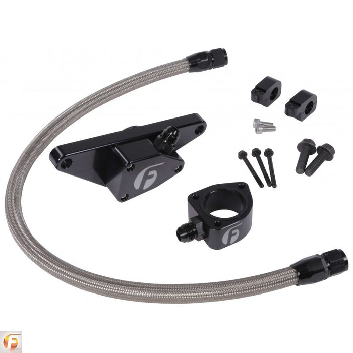 Fleece Performance FPE-CLNTBYPS-CUMMINS-6.7-SS Cummins Coolant Bypass Kit 7.5-18 6.7L with Stainless Steel Braided Line Fleece Performance - Truck Part Superstore