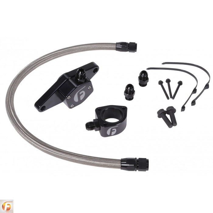 Fleece Performance FPE-CLNTBYPS-CUMMINS-VP-SS Cummins Coolant Bypass Kit VP 98.5-02 with Stainless Steel Braided Line Fleece Performance - Truck Part Superstore