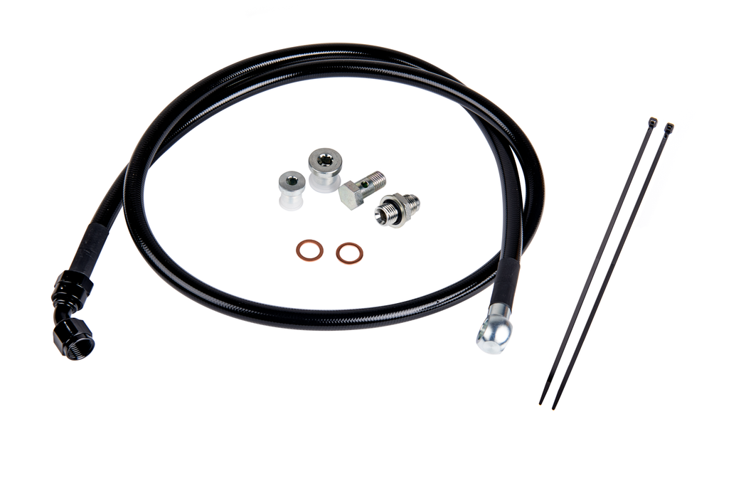 Fleece Performance FPE-DTFL-0116 Remote Turbo Oil Feed Line Kit for 6.6L Duramax Turbochargers 2001-2016 GM 2500/3500 Fleece Performance - Truck Part Superstore
