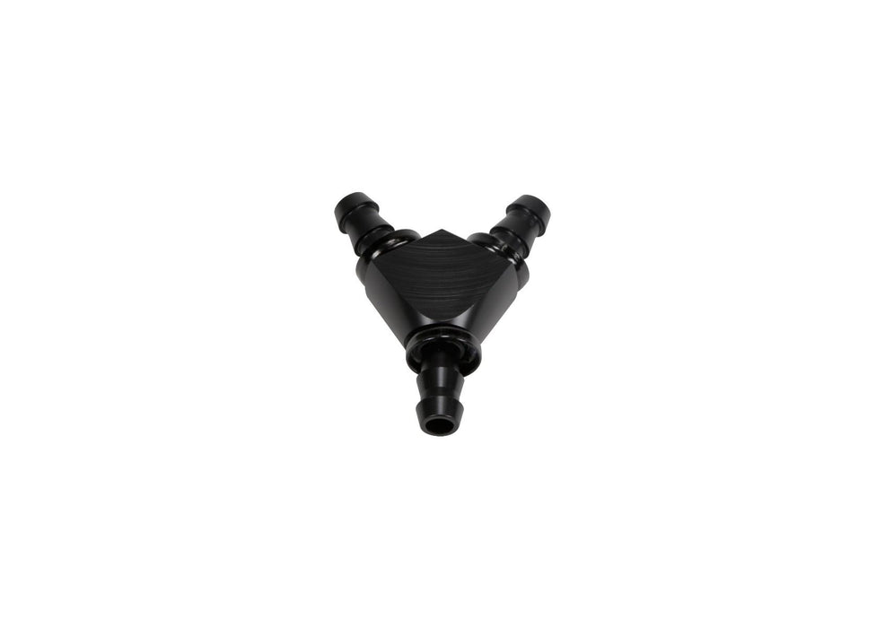 Fleece Performance FPE-FIT-Y06-BLK 3/8 Inch Black Anodized Aluminum Y Barbed Fitting (For -6 Pushlock Hose) Fleece Performance - Truck Part Superstore