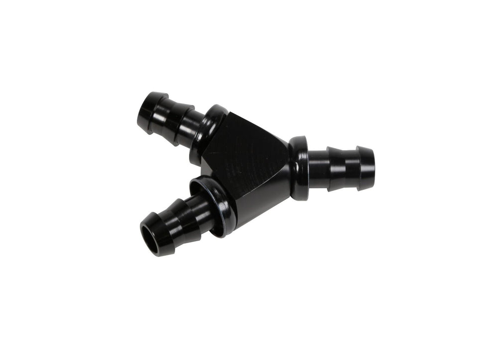 Fleece Performance FPE-FIT-Y08-BLK 1/2 Inch Black Anodized Aluminum Y Barbed Fitting (For -8 Pushlock Hose) Fleece Performance - Truck Part Superstore