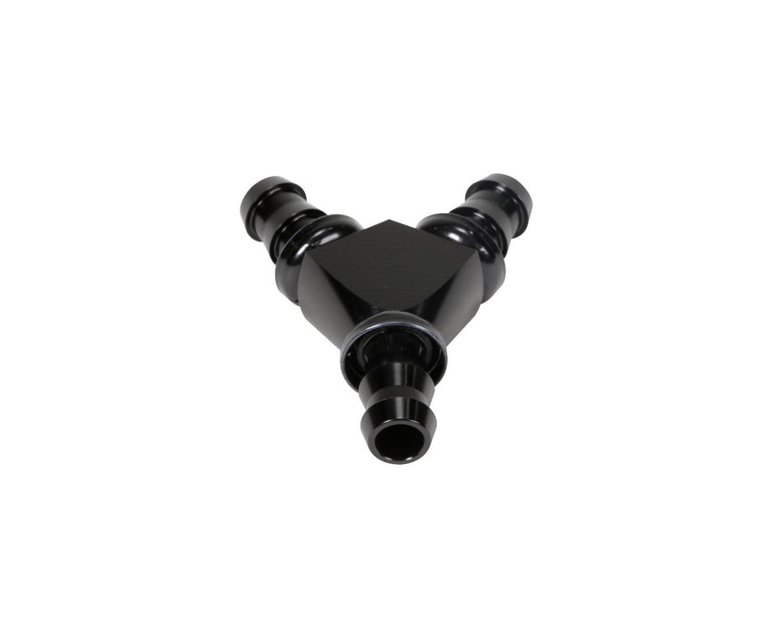 Fleece Performance FPE-FIT-Y08-BLK 1/2 Inch Black Anodized Aluminum Y Barbed Fitting (For -8 Pushlock Hose) Fleece Performance - Truck Part Superstore