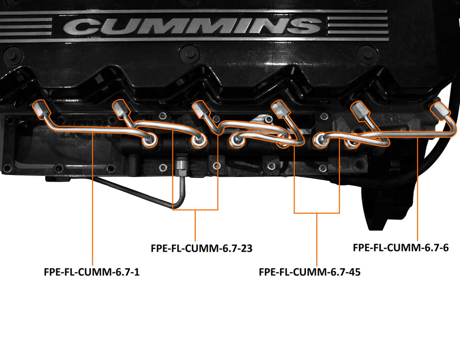 Fleece Performance FPE-FL-CUMM-SET 07.5-18 6.7L Ram 2500/3500 Cummins Fuel Injection Line Set Fleece Performance - Truck Part Superstore
