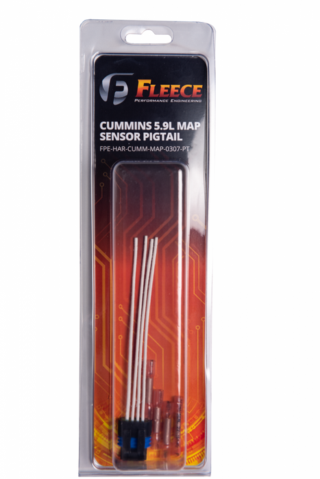 Fleece Performance FPE-HAR-CUMM-MAP-0307-PT Cummins 5.9L MAP Sensor 6 Inch Pigtail Fleece Performance - Truck Part Superstore