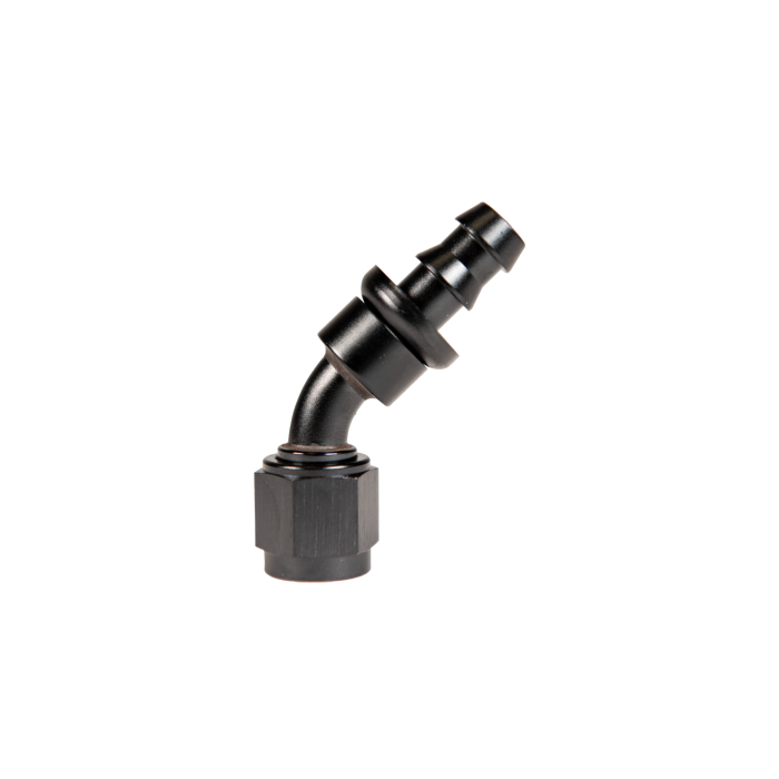 Fleece Performance FPE-PL-45-08 -8 45 Degree to Hose Barb Black Fleece Performance - Truck Part Superstore