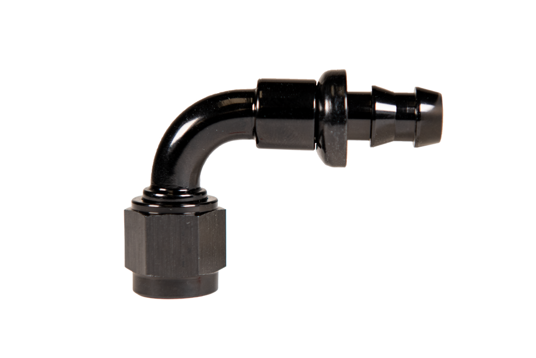 Fleece Performance FPE-PL-90-08 -8 90 Degree to Hose Barb Black Fleece Performance - Truck Part Superstore