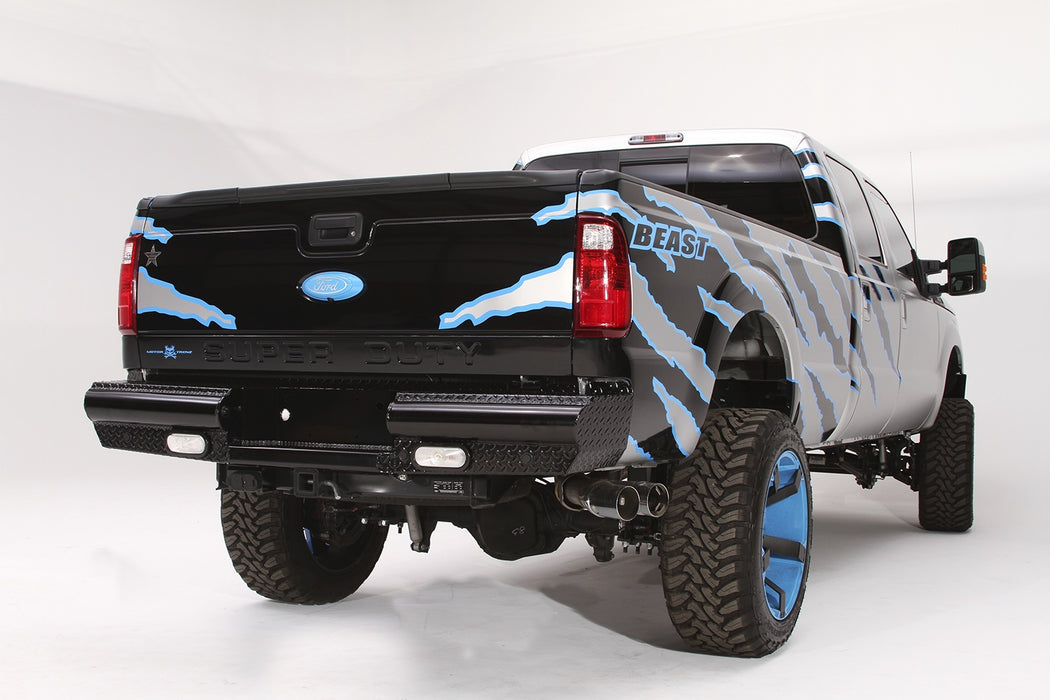 Fab Fours FS08-T1350-1 Black Steel Ranch Rear Bumper; 2 Stage Black Powder Coated; - Truck Part Superstore