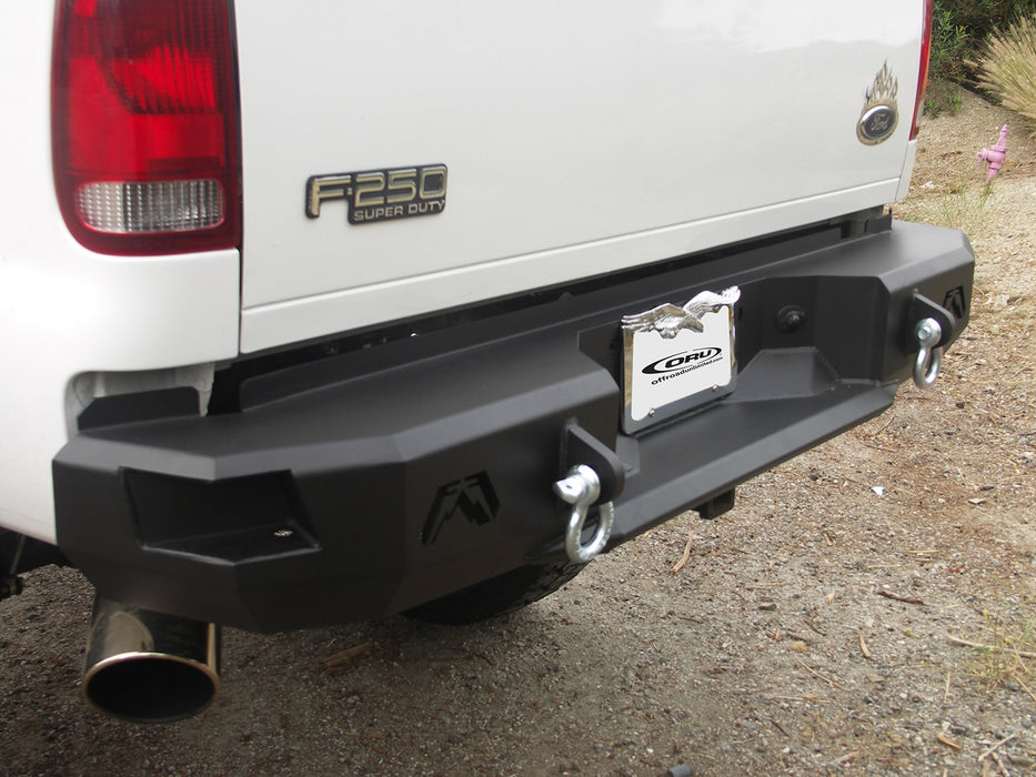 Fab Fours FS08-W1350-B Heavy Duty Rear Bumper; Uncoated/Paintable; Incl. 0.75 in. D-Ring Mount; [AWSL]; - Truck Part Superstore