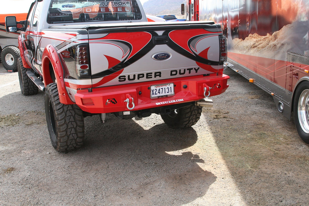 Fab Fours FS08-W1350-B Heavy Duty Rear Bumper; Uncoated/Paintable; Incl. 0.75 in. D-Ring Mount; [AWSL]; - Truck Part Superstore