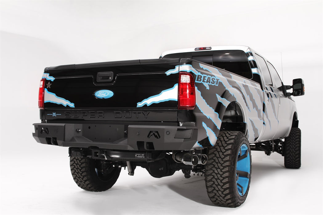 Fab Fours FS08-W1351-B Heavy Duty Rear Bumper; Uncoated/Paintable; w/Sensors; [AWSL]; - Truck Part Superstore