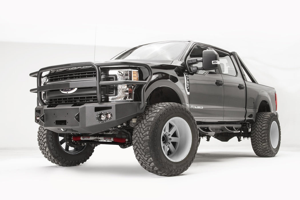 Fab Fours FS17-A4150-1 Premium Winch Front Bumper; 2 Stage Black Powder Coated; w/Full Grill Guard; - Truck Part Superstore