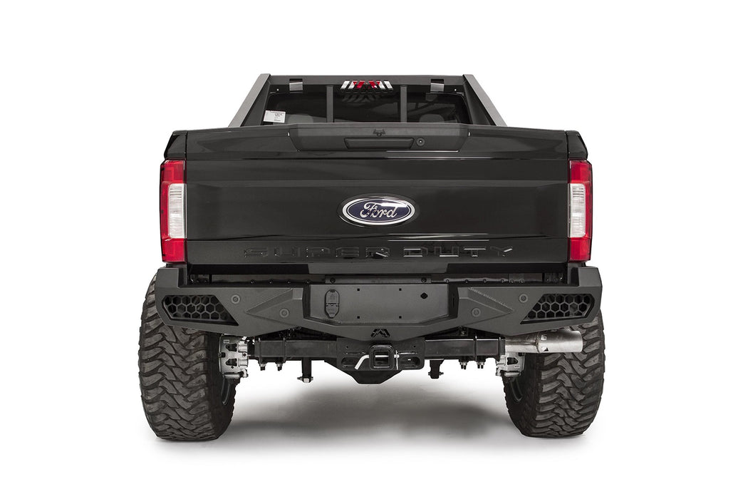 Fab Fours FS17-E4151-B Vengeance Rear Bumper; Uncoated/Paintable; w/Sensors; [AWSL]; - Truck Part Superstore