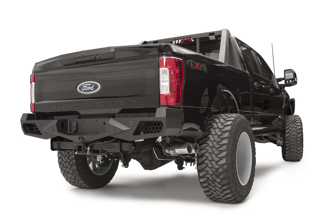 Fab Fours FS17-E4151-1 Vengeance Rear Bumper; 2 Stage Black Powder Coated; w/Sensors; - Truck Part Superstore