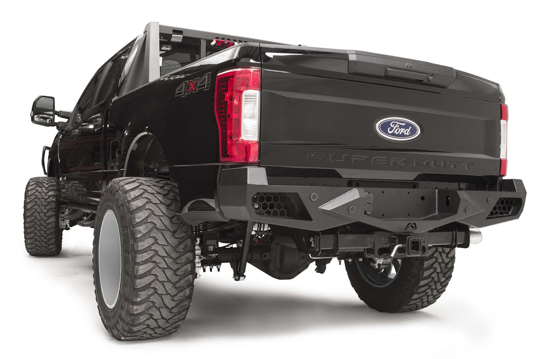Fab Fours FS17-E4151-B Vengeance Rear Bumper; Uncoated/Paintable; w/Sensors; [AWSL]; - Truck Part Superstore