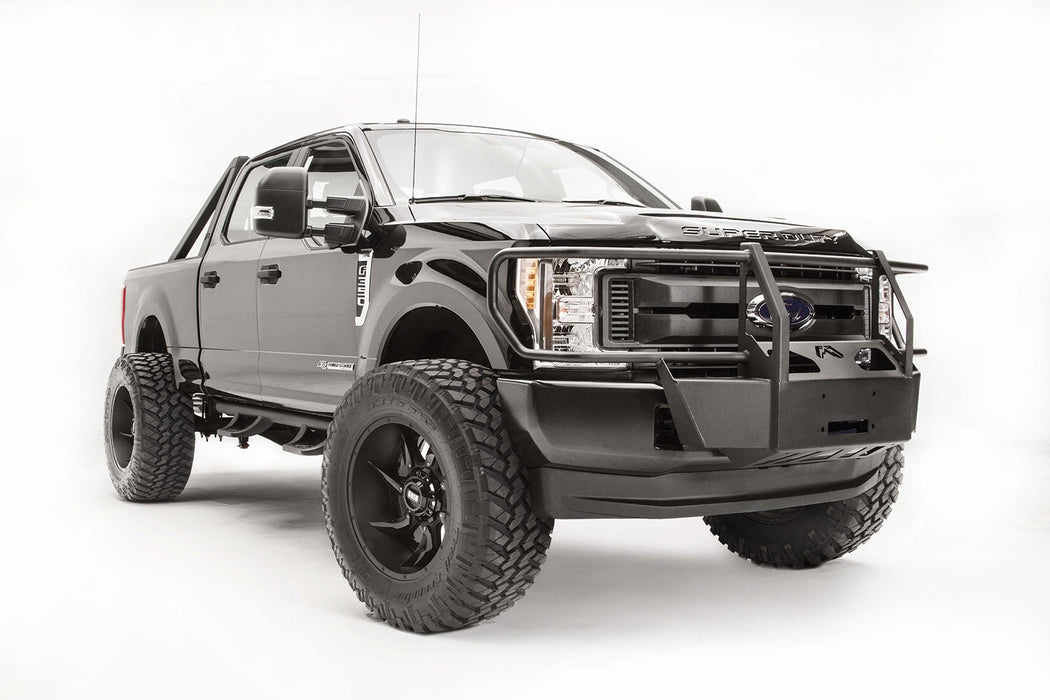 Fab Fours FS17-N4170-1 Winch Mount; Powder Coated; Front; w/Full Grill Guard; - Truck Part Superstore