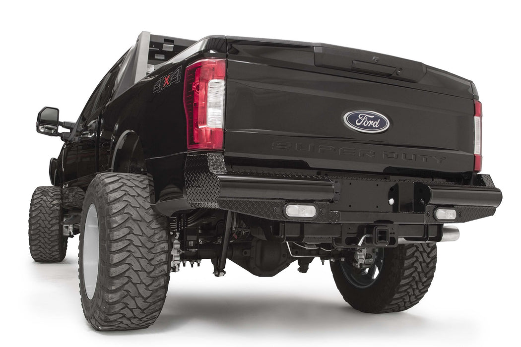 Fab Fours FS17-T4150-1 Black Steel Ranch Rear Bumper; 2 Stage Black Powder Coated; - Truck Part Superstore