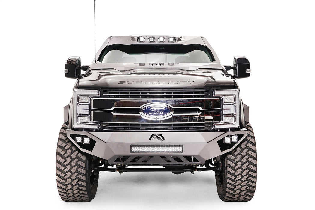 Fab Fours FS17-V4161-1 Open Fender Front Bumper; 2 Stage Black Powder Coated; w/No Guard; - Truck Part Superstore