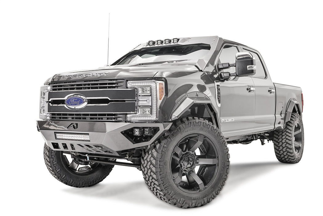 Fab Fours FS17-V4161-1 Open Fender Front Bumper; 2 Stage Black Powder Coated; w/No Guard; - Truck Part Superstore