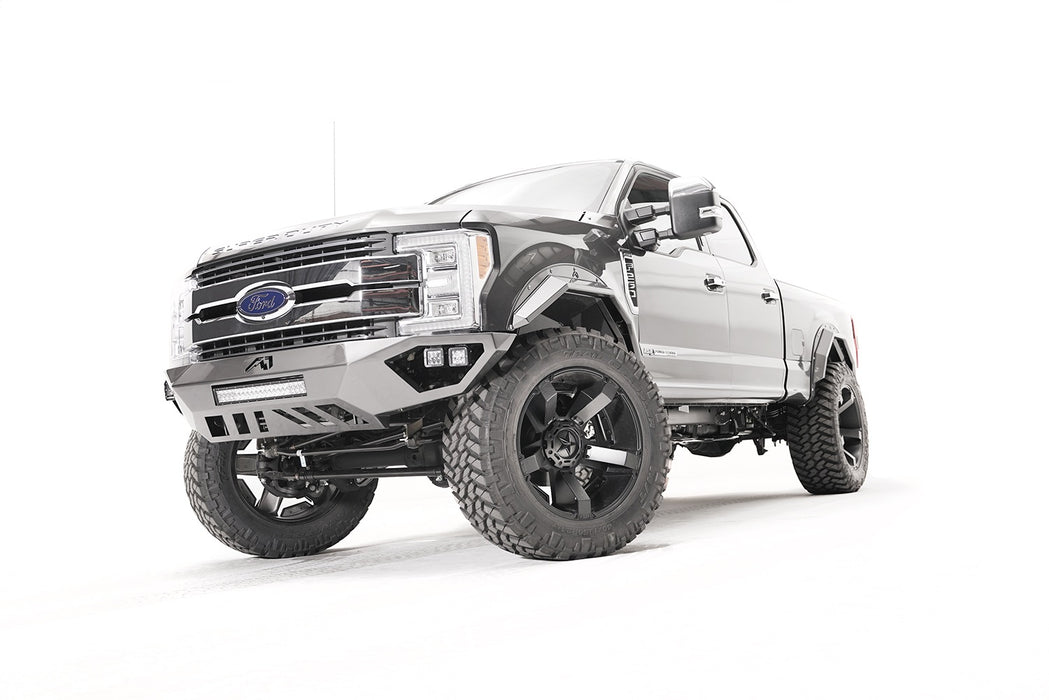 Fab Fours FS17-V4161-1 Open Fender Front Bumper; 2 Stage Black Powder Coated; w/No Guard; - Truck Part Superstore